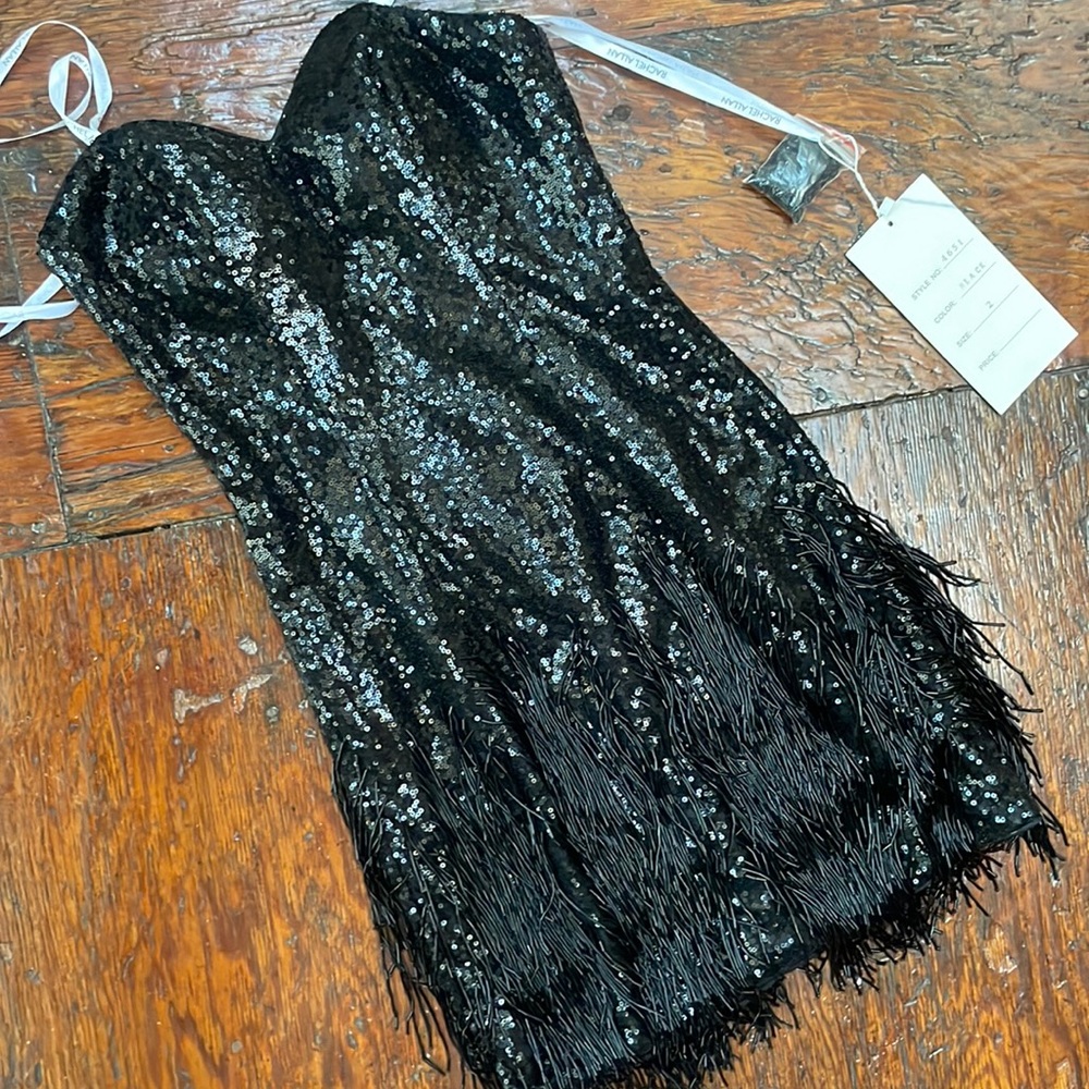 Rachel Allan - sequin black cocktail dress (designer dress)